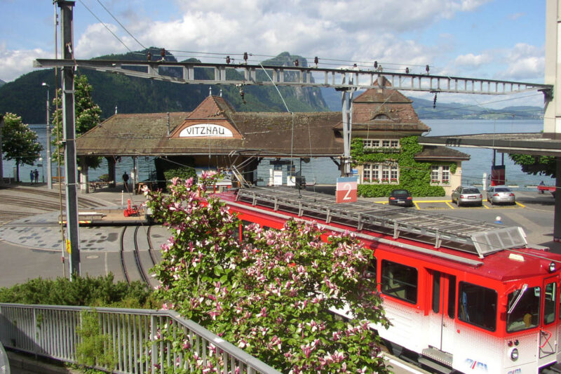 Vitznau station for the Rigi cogwheel train