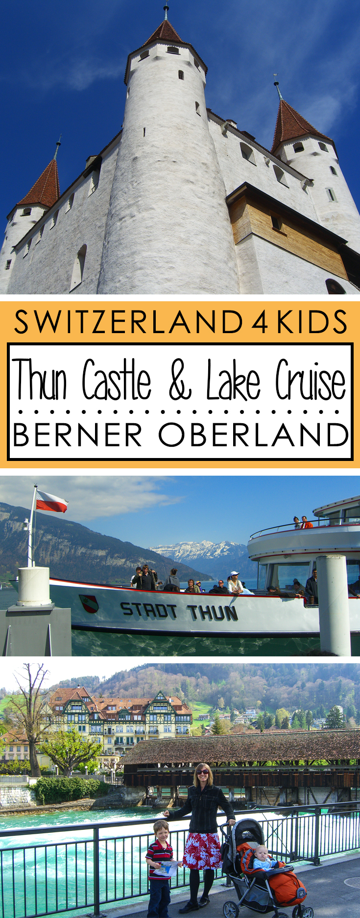 Cute old town with a castle on the shores of Lake Thun Switzerland with views of the Bernese Alps. Fun to combine with a cruise on the lake.