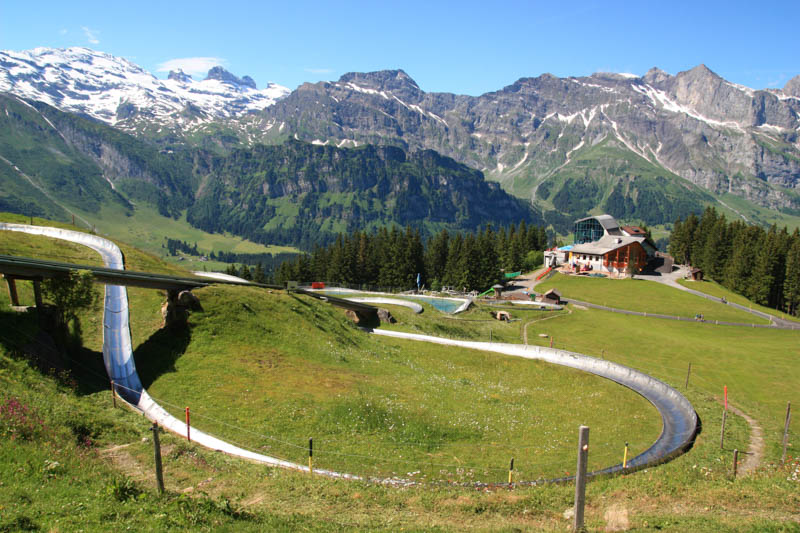 alpine slide and mountain views at Brunni Engelberg Switzerland