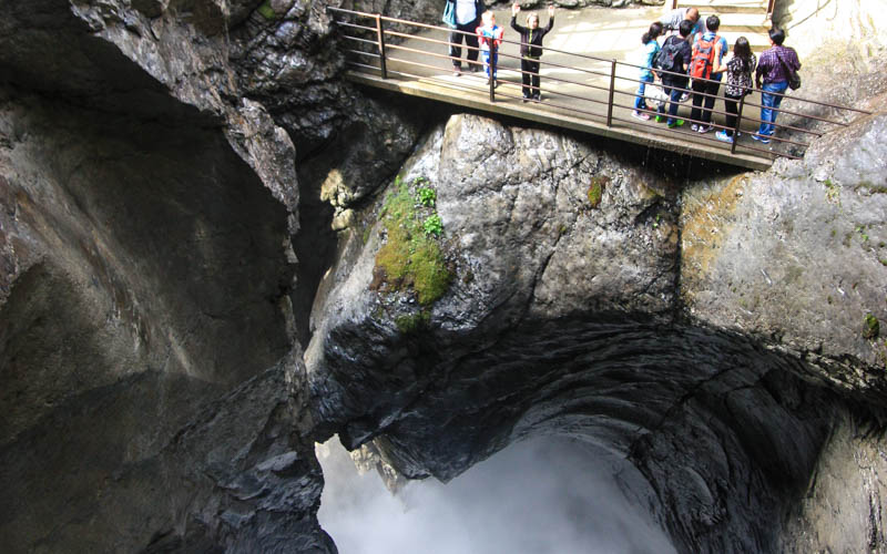 Trümmelbach Waterfalls through gorge in Lauterbrunnen Switzerland